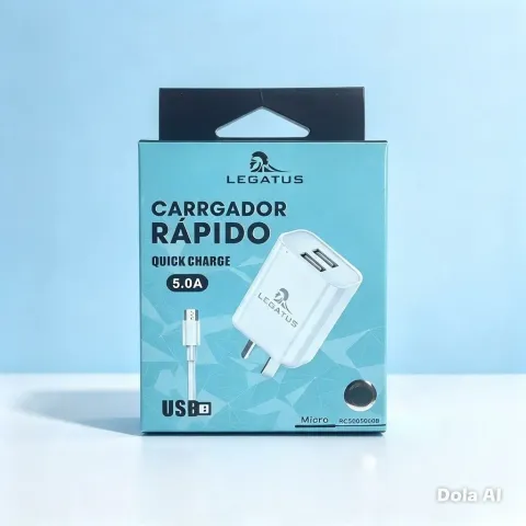 CARGADOR LEGATUS TC - RC5005000B - 5A - 2 USB CABLE DESMONTABLE // TIPO C