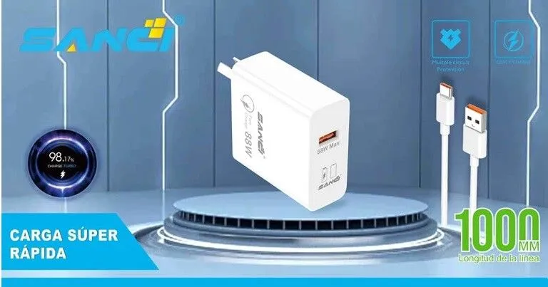 CARGADOR SANCI 88W - USB A TC - SC-T2940T - 2940T