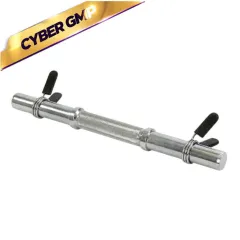Mancuerna barra maciza cromada con topes 35cm