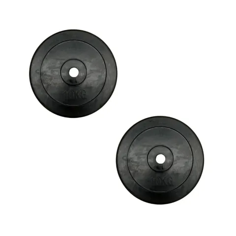 Discos Fundición Engomados 10 kg P/ Barra 30mm Pesas Gym -PAR
