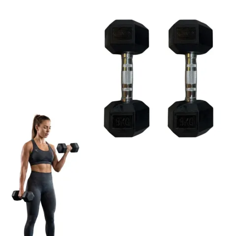 PAR Mancuerna hexagonal engomada 8kg