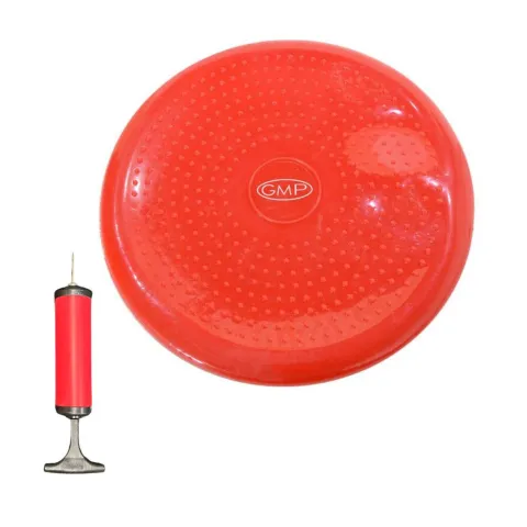 Disco de balance inflable para propiocepcion reforzado 35 CM con INFLADOR aguja - ROJO
