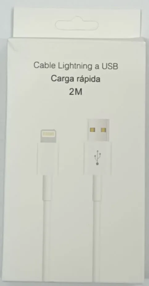 CABLE USB M-095 LIGHTNING 2MTS - MIXOR - BLANCO