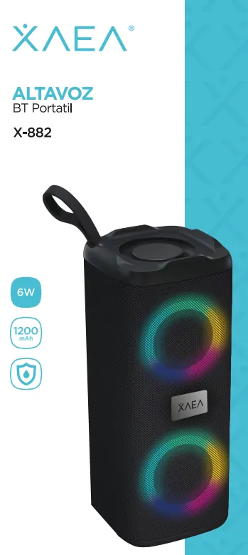 ALTAVOZ BT C/LUZ 6W X-882 - XAEA NEGRO