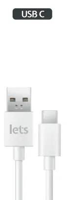 CABLE USB L-073 TIPO C - LETS - BLANCO