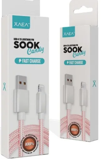 CABLE USB LIGHTNING X-092 - SOOK CANDY - XAEA - ROSA