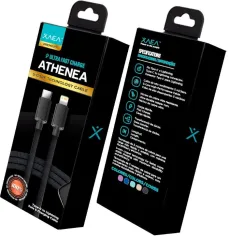 CABLE TIPO C - LIGHTNING X-098 - ATHENEA - XAEA - NEGRO