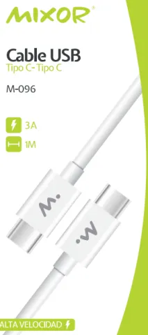 CABLE TIPO C A TIPO C M-096 - MIXOR - BLANCO