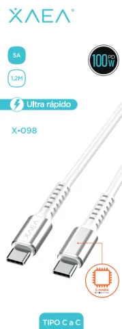 CABLE TIPO C -TIPO C /PD-100W X-098 - XAEA BLANCO