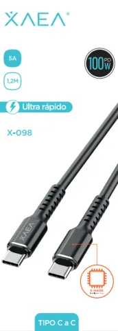 CABLE TIPO C -TIPO C/PD-100W X-098 - XAEA - NEGRO