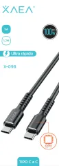 CABLE TIPO C -TIPO C/PD-100W  X-098 - XAEA - NEGRO