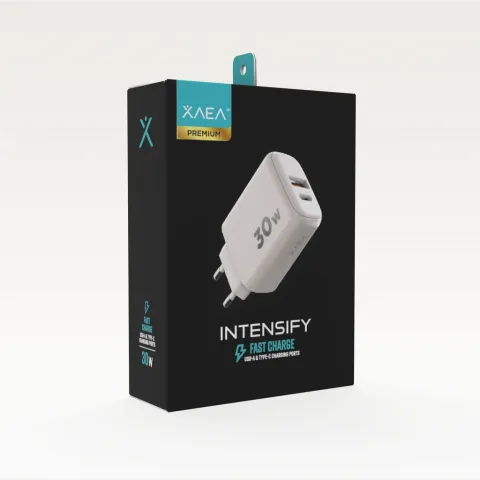 CARGADOR 220V MODX-C015 - INTENSIFY - 1USB 1TC - XAEA - BLANCO