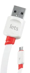 CABLE USB MICRO L-093 LETS - BLANCO