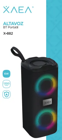 ALTAVOZ BT C/LUZ 6W  X-882 - XAEA - NEGRO
