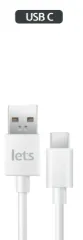 CABLE USB L-073 TIPO C - LETS - BLANCO