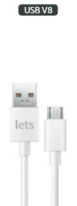 CABLE USB MICRO L-073  LETS - BLANCO