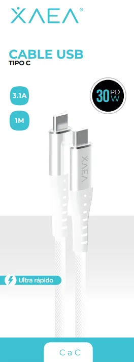 CABLE TIPO C A TIPO C X-097 - XAEA - BLANCO