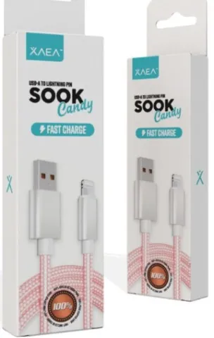 CABLE USB LIGHTNING MODX-092 - SOOK CANDY - XAEA - ROSA