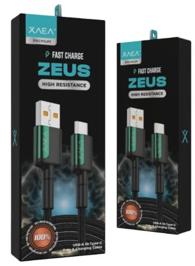 CABLE USB TIPO C MODX-103C - ZEUS - XAEA - VERDE