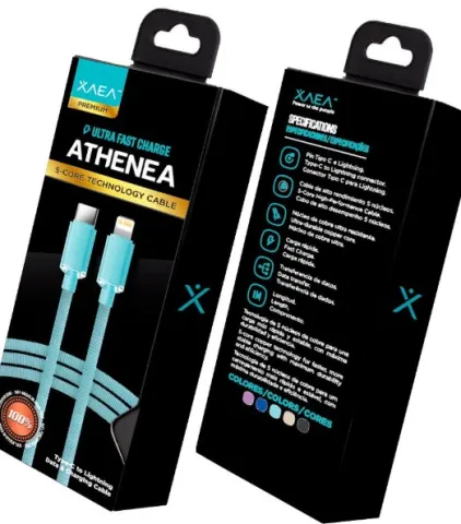 CABLE TIPO C - LIGHTNING MODX-098 - ATHENEA - XAEA - CELESTE