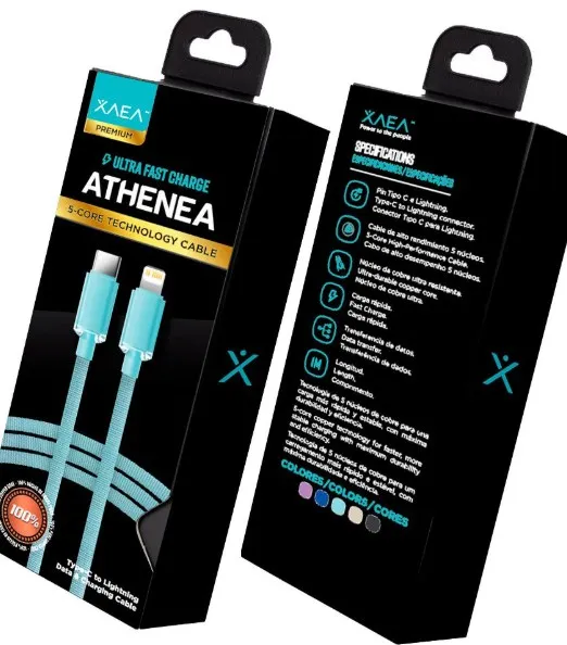 CABLE TIPO C - LIGHTNING MODX-098 - ATHENEA - XAEA - CELESTE