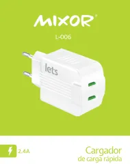 CARGADOR RED M-006 - 12W - 2USB - MIXOR - BLANCO 