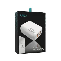 ADAPTADOR-CARGADOR 220V MODX-A015 - INTENSIFY - 2USB - XAEA - BLANCO