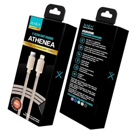 CABLE TIPO C - LIGHTNING MODX-098 - ATHENEA - XAEA - BEIGE