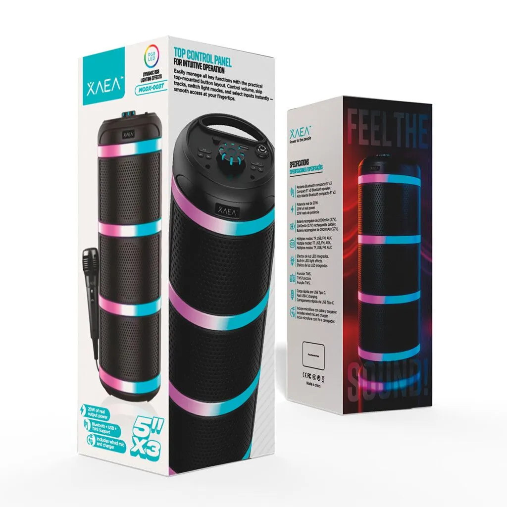 PARLANTE TORRE 5''X3 MODX-003T - XAEA - NEGRO