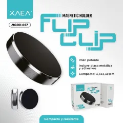 HOLDER MAGNETICO FIJO MODX-057 FLIP CLIP - XAEA - NEGRO - KIT X 300