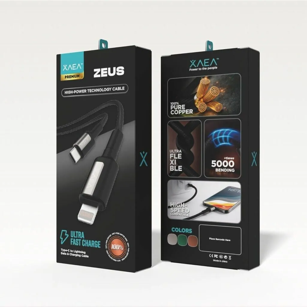 CABLE ZEUS TIPO C-LIGHTNING MODX-00MD - XAEA - PLATA