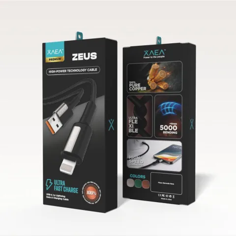 CABLE ZEUS TIPO USB-LIGHTNING MODX-00MF - XAEA - PLATA