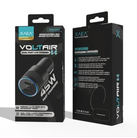 ADAPTADOR CARGADOR 12V VOLTAIR 2 TIPO C MODX-00C4 - XAEA - NEGRO