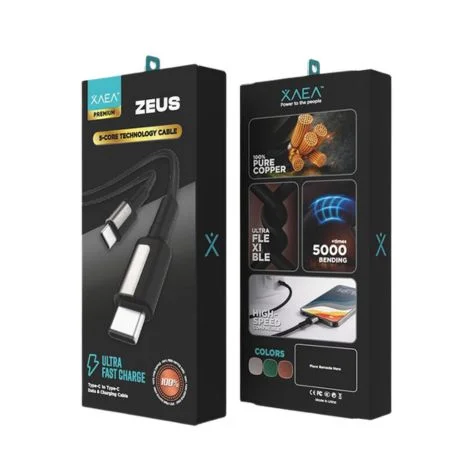 CABLE ZEUS TIPO C-TIPO C MODX-00MC - XAEA - PLATA