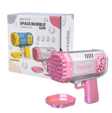 PISTOLA DE BURBUJAS CON 40 AGUJEROS SARZ-051 - ZUMO - ROSA