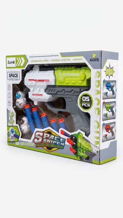PISTOLA ESPACIAL MULTIDARDOS SARZ-006 - ZUMO - VERDE