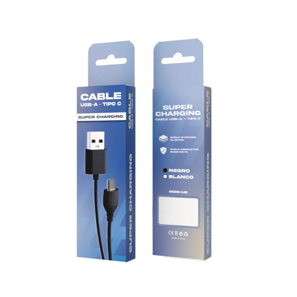 CABLE USB TIPO C MODS-142 - STOCK - NEGRO