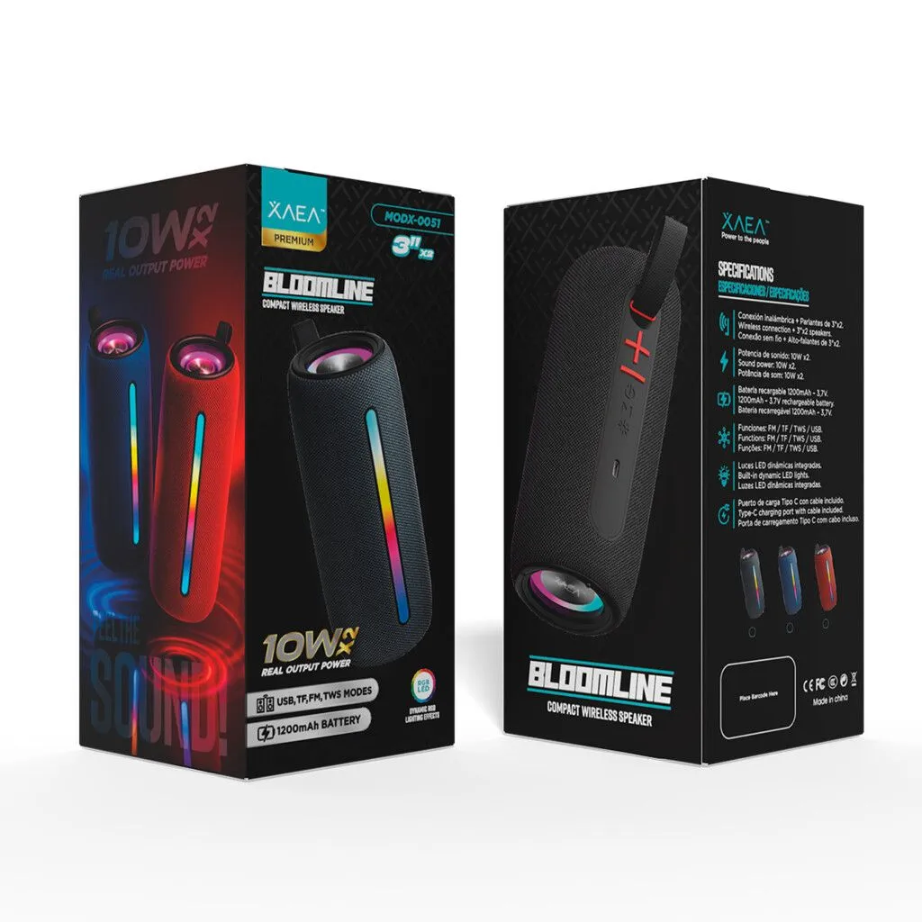 PARLANTE 3'' BLOOMLINE - MODX-0051 - XAEA - ROJO