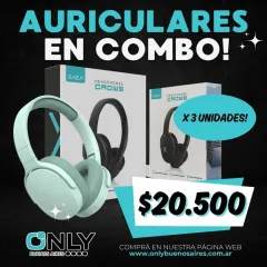 COMBO AURICULARES CROWS X 3
