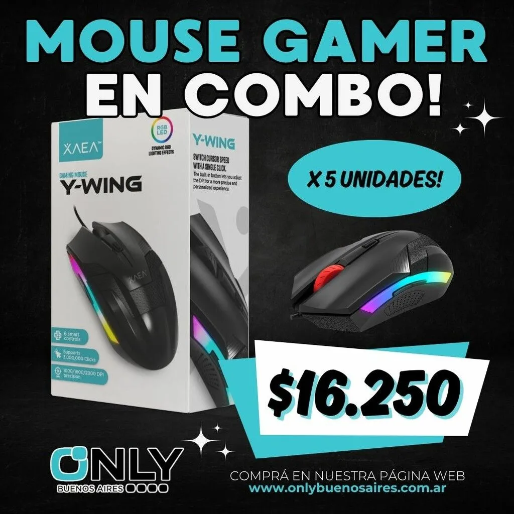 COMBO MOUSE GAMER ''Y-WING'' x 5 UNIDADES