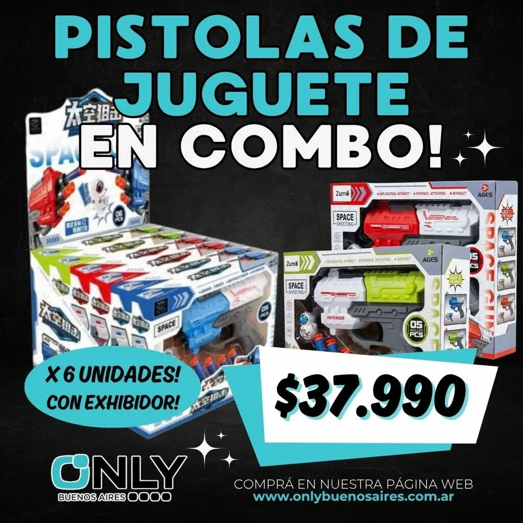 COMBO PISTOLA ESPACIAL MULTIDARDOS SARZ-006 x 6 UNIDADES