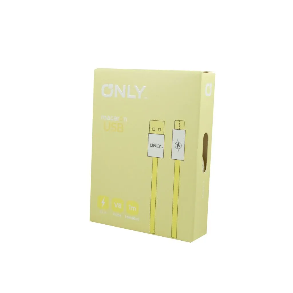 CABLE USB MOD 115 - MACARON - ONLY - V8 - AMARILLO