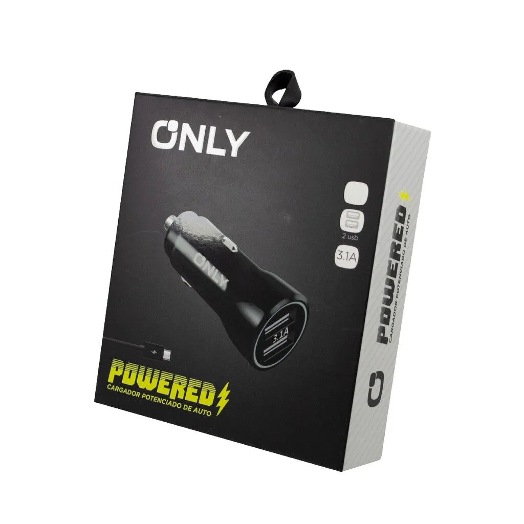 CARGADOR 12V POTENCIADO MOD 36 - ONLY - POWERED - LIGHTNING - NEGRO