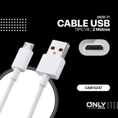 CABLE USB MOD 71 - ONLY - V8 - 2 MTS - foto 4