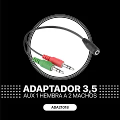 ADAPTADOR 3,5 AUX 1 HEMBRA A 2 MACHOS - foto 4