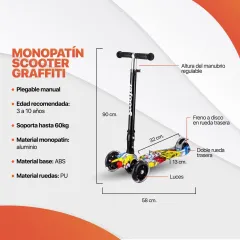 MONOPATIN SCOOTER GRAFFITI - foto 2