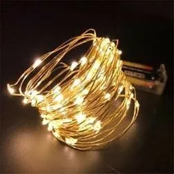 GUIRNALDA ALAMBRE LED 3M LUZ CALIDA A PILA