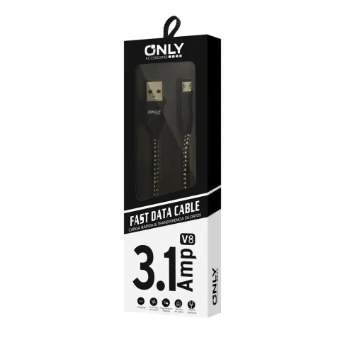 CABLE USB MOD03 - TELA - V8 - GRIS