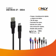 CABLE USB MOD 37 - SEDA - TIPO C - NEGRO - foto 4
