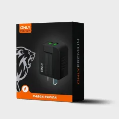 CARGADOR 220V MODO-006 - 2USB + CABLE TIPO C - ONLY PREMIUM - NEGRO